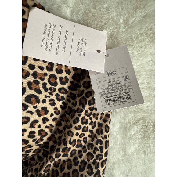 Auden size 46C Full coverage Lightly lined T-shirt bra, New Cheetah print - Picture 4 of 8